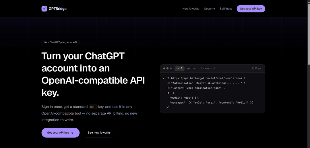 GPTBridge: API Key Generator
